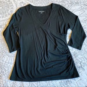 Soft surroundings shapely surplice 3/4 sleeve top